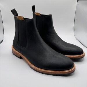 Nisolo Marco Everyday Chelsea Boot Black Leather Men 10 Pull-On Water Resistant